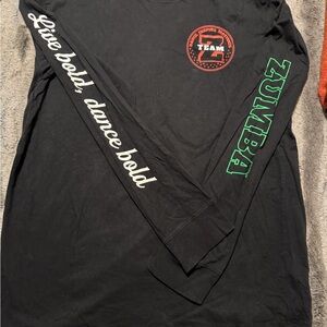 Zumba Fitness Black and Green Long Sleeve Tee